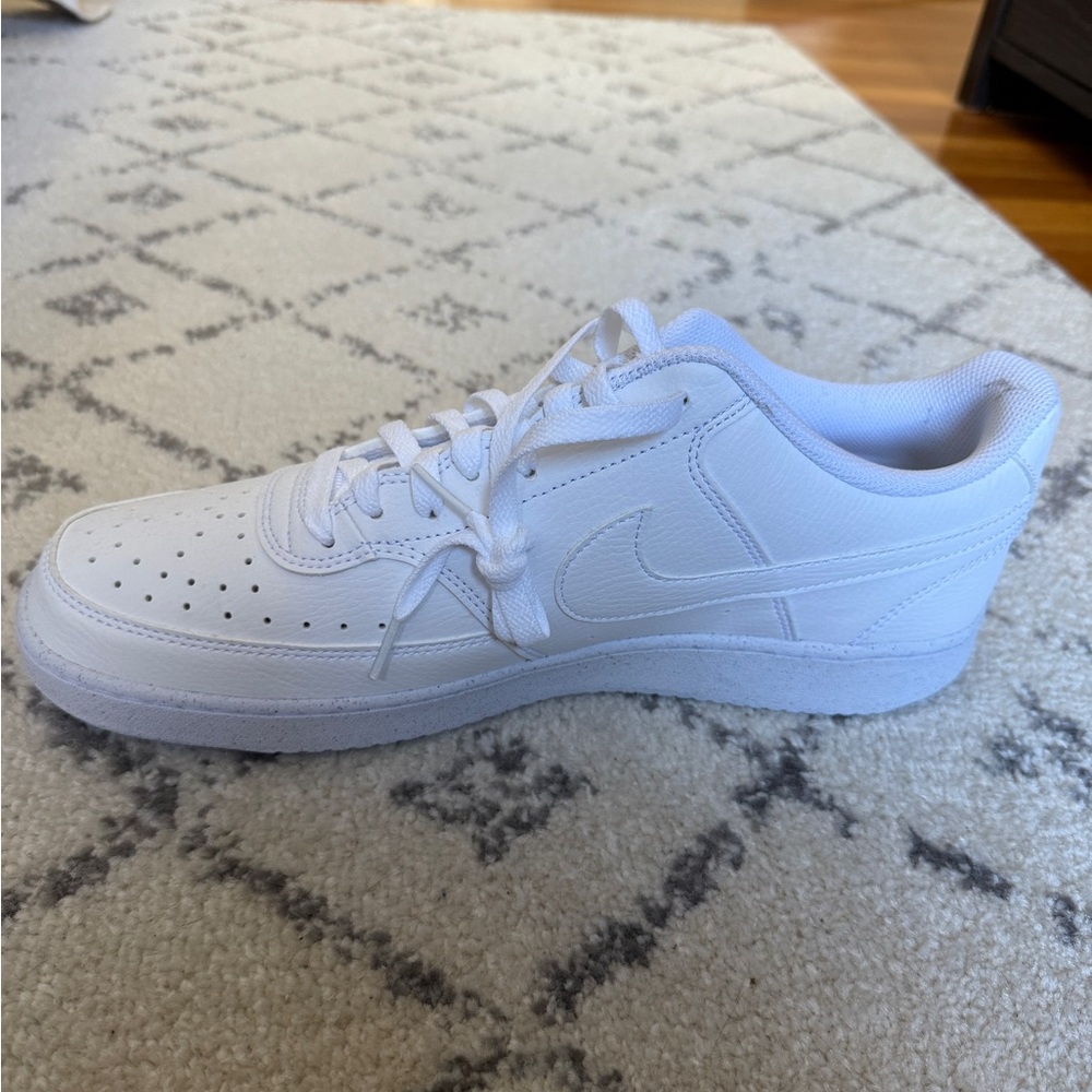 Nike | Men's Court Vision Low Next Nature Shoes All-White Sneakers Size 12 - Picture 3 of 9